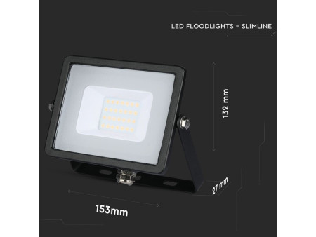 SKU 441 VT-20-B V-TAC PRO Faro LED SMD Chip Samsung 20W Nero 6400K IP65