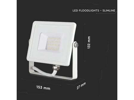 SKU 442 VT-20-W V-TAC PRO Faro LED SMD Chip Samsung 20W Bianco 3000K IP65