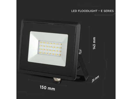 SKU 5946 VT-4021-B V-TAC Faro LED SMD 20W E-Series Nero 3000K IP65