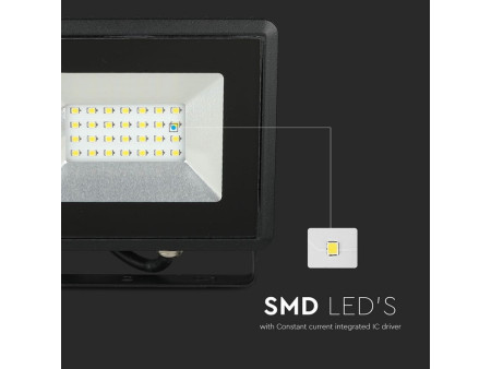 SKU 5947 VT-4021-B V-TAC Faro LED SMD 20W E-Series Nero 4000K IP65