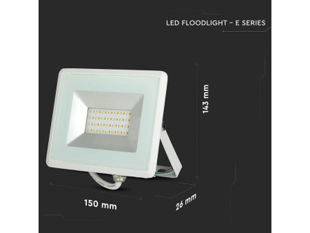 SKU 5949 VT-4021 V-TAC Faro LED SMD 20W E-Series Bianco 3000K IP65