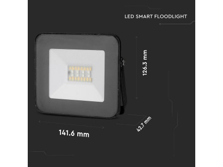 SKU 5985 VT-5020 V-TAC Faro LED Smart SMD 20W RGB+CCT controllo Bluetooth tramite App Nero IP65