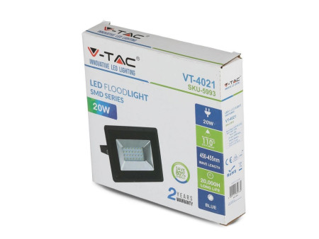 SKU 5993 VT-4021-B V-TAC Faro LED SMD 20W E-Series Blu IP65