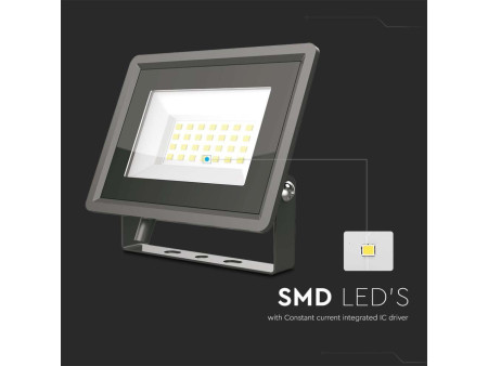 SKU 6739 VT-4924-B V-TAC Faro LED SMD 20W F-Series con Driver IC Integrato Nero 6500K IP65