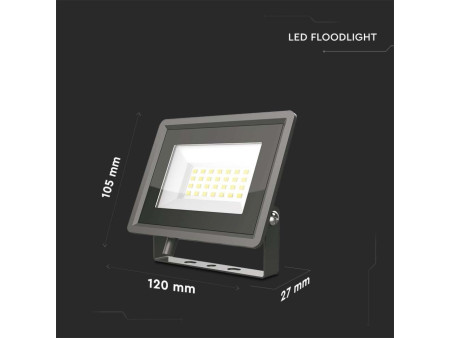 SKU 6737 VT-4924-B V-TAC Faro LED SMD 20W F-Series con Driver IC Integrato Nero 3000K IP65