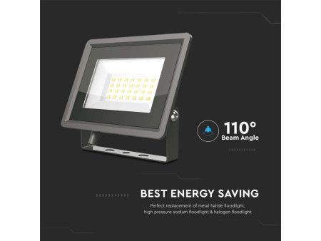 SKU 6737 VT-4924-B V-TAC Faro LED SMD 20W F-Series con Driver IC Integrato Nero 3000K IP65