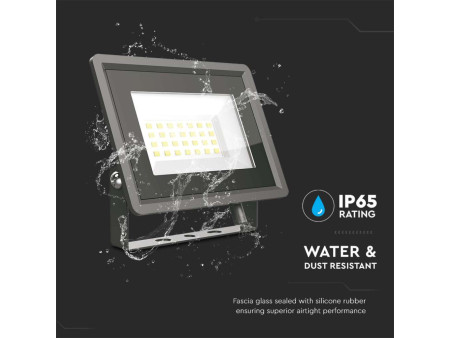 SKU 6738 VT-4924-B V-TAC Faro LED SMD 20W F-Series con Driver IC Integrato Nero 4000K IP65
