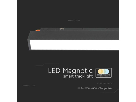 SKU 6883 VT-3620 V-TAC Plafoniera LED SMD Lineare Binario Magnetica 20W 48V 43x22x580mm Colore Nero per Google Home e Alexa 3in1