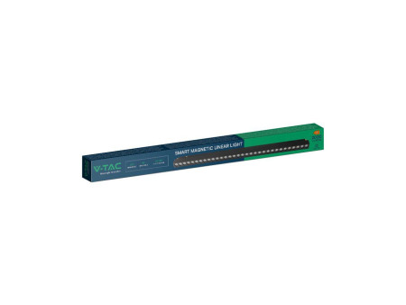 SKU 6885 VT-3621 V-TAC Faretto LED Binario Magnetico Regolabile 20W 48V Nero per Google Home e Alexa 3in1