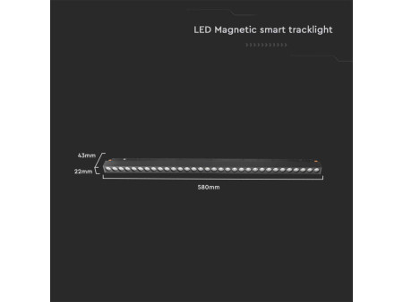 SKU 6885 VT-3621 V-TAC Faretto LED Binario Magnetico Regolabile 20W 48V Nero per Google Home e Alexa 3in1