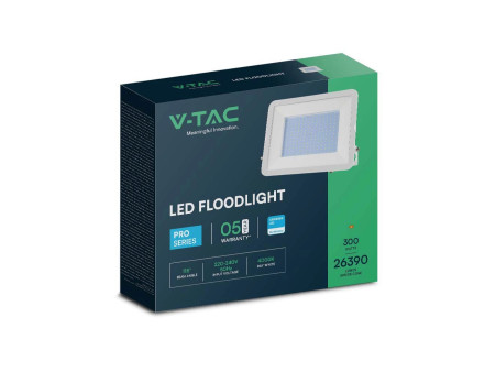 SKU 10034 VT-44300 V-TAC PRO Faro LED SMD Chip Samsung 300W Bianco 6500K IP65