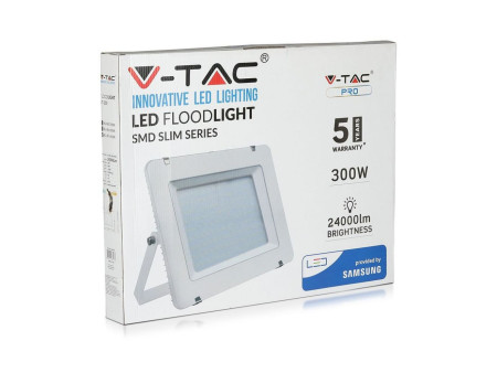 SKU 487 VT-300-W V-TAC PRO Faro LED SMD Chip Samsung 300W Bianco 6400K IP65