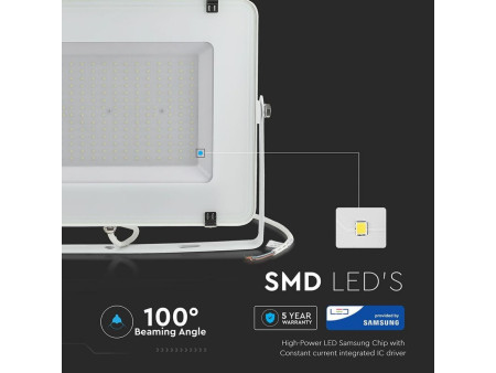 SKU 487 VT-300-W V-TAC PRO Faro LED SMD Chip Samsung 300W Bianco 6400K IP65