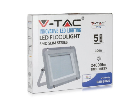 SKU 488 VT-300-G V-TAC PRO Faro LED SMD Chip Samsung 300W Grigio 4000K IP65