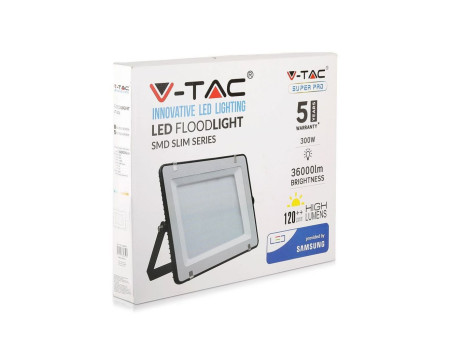 SKU 792 VT-306-B V-TAC PRO Faro LED SMD Chip Samsung 300W 120LM/W Nero 6400K IP65