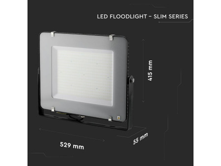 SKU 792 VT-306-B V-TAC PRO Faro LED SMD Chip Samsung 300W 120LM/W Nero 6400K IP65