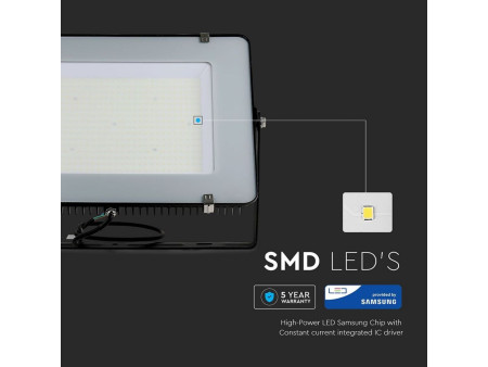 SKU 792 VT-306-B V-TAC PRO Faro LED SMD Chip Samsung 300W 120LM/W Nero 6400K IP65