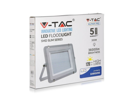 SKU 796 VT-306-G V-TAC PRO Faro LED SMD Chip Samsung 300W 120LM/W Grigio 6400K IP65