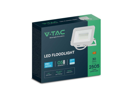 SKU 10025 VT-44030 V-TAC PRO Faro LED SMD Chip Samsung 30W Bianco 6500K IP65
