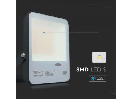 SKU 20171 VT-37 V-TAC PRO Faro LED SMD Chip Samsung 30W 100LM/W con Sensore Crepuscolare Nero 6500K IP65