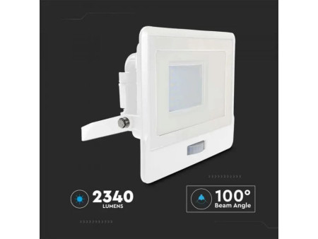 SKU 20276 VT-138S V-TAC PRO Faro LED SMD Chip Samsung 30W con Sensore PIR Bianco 6500K IP65