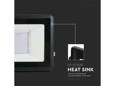 SKU 20311 VT-138 V-TAC PRO Faro LED SMD Chip Samsung 30W Nero 4000K IP65