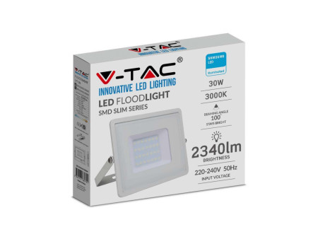 SKU 21403 VT-30 V-TAC PRO Faro LED SMD Chip Samsung 30W Bianco 3000K IP65