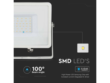 SKU 21403 VT-30 V-TAC PRO Faro LED SMD Chip Samsung 30W Bianco 3000K IP65