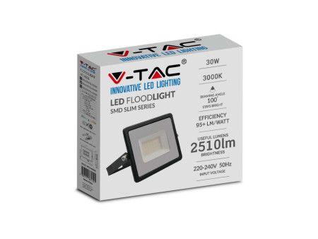 SKU 215952 VT-4031 V-TAC Faro LED SMD 30W E-Series G2 Nero 3000K IP65