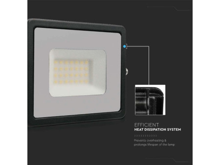 SKU 215952 VT-4031 V-TAC Faro LED SMD 30W E-Series G2 Nero 3000K IP65