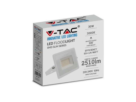 SKU 215955 VT-4031 V-TAC Faro LED SMD 30W E-Series G2 Bianco 3000K IP65