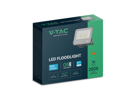 SKU 23599 VT-44035  Confronta V-TAC PRO Faro LED SMD Chip Samsung 100LM/W 30W Cavo 1m Nero 3000K IP65