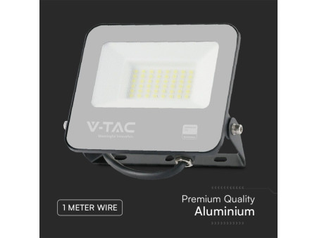 SKU 23599 VT-44035  Confronta V-TAC PRO Faro LED SMD Chip Samsung 100LM/W 30W Cavo 1m Nero 3000K IP65