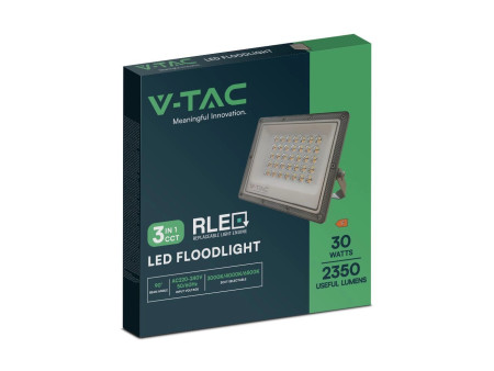 SKU 23613 VT-44030 V-TAC Faro LED SMD 30W Driver IC Integrato e LED Sostituibili Grigio CCT IP65