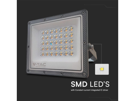 SKU 23613 VT-44030 V-TAC Faro LED SMD 30W Driver IC Integrato e LED Sostituibili Grigio CCT IP65