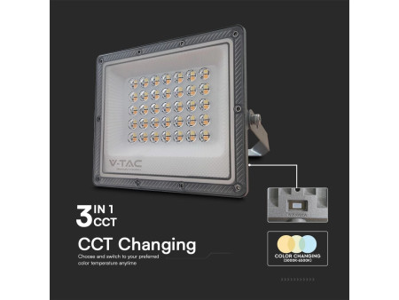 SKU 23613 VT-44030 V-TAC Faro LED SMD 30W Driver IC Integrato e LED Sostituibili Grigio CCT IP65