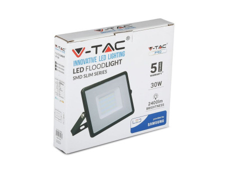 SKU 401 VT-30-B V-TAC PRO Faro LED SMD Chip Samsung 30W Nero 4000K IP65