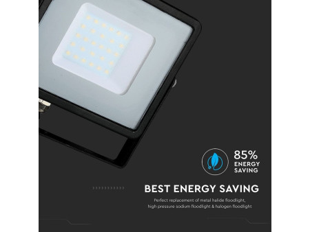 SKU 400 VT-30-B V-TAC PRO Faro LED SMD Chip Samsung 30W Nero 3000K IP65