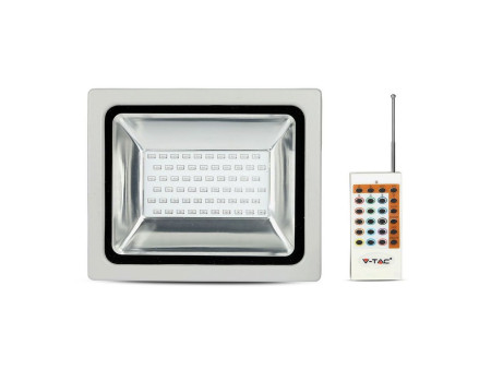 SKU 5755 VT-4732 V-TAC Faro LED SMD 30W con Telecomando RF Grigio RGB IP65