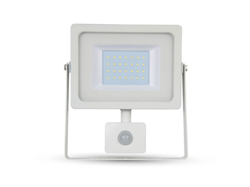 SKU 5824 VT-4933 V-TAC Faro LED SMD 30W con Sensore PIR Bianco 6400K IP44
