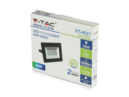 SKU 5954 VT-4031 V-TAC Faro LED SMD 30W E-Series Nero 6500K IP65