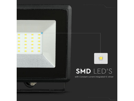 SKU 5954 VT-4031 V-TAC Faro LED SMD 30W E-Series Nero 6500K IP65