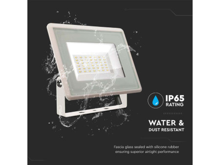 SKU 6747 VT-4934-W V-TAC Faro LED SMD 30W F-Series con Driver IC Integrato Bianco 4000K IP65