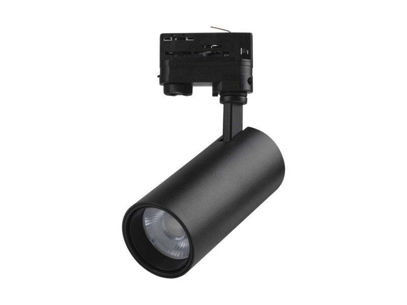 SKU 8078 VT-47030 V-TAC Faretto LED COB 30W per Binario Trifase Colore Nero 35° CRI90 CCT 3in1