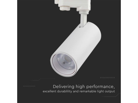 SKU 8142 VT-47030 V-TAC Faretto LED COB 30W per Binario Trifase Colore Bianco 35° CRI90 CCT 3in1