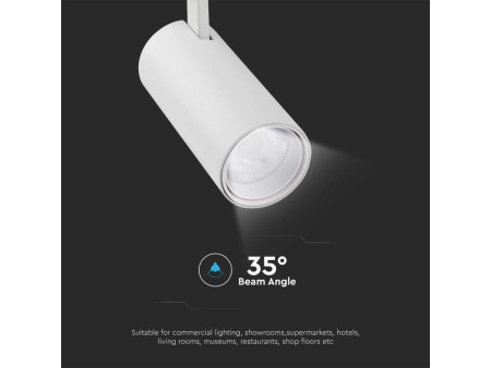 SKU 8142 VT-47030 V-TAC Faretto LED COB 30W per Binario Trifase Colore Bianco 35° CRI90 CCT 3in1