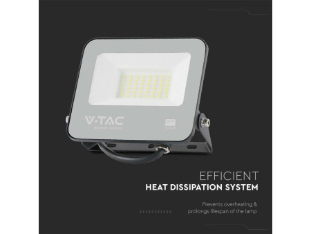 SKU 9255 VT-4435 V-TAC PRO Faro LED SMD 30W 185LM/W Nero 4000K IP65