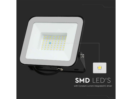 SKU 10026 VT-44050 V-TAC PRO Faro LED SMD Chip Samsung 50W Nero 6500K IP65