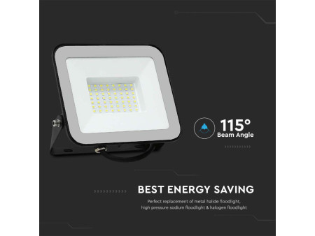 SKU 10026 VT-44050 V-TAC PRO Faro LED SMD Chip Samsung 50W Nero 6500K IP65