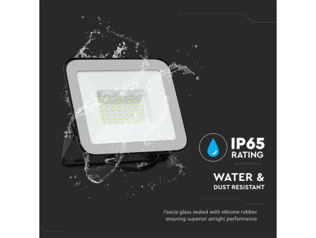 SKU 10026 VT-44050 V-TAC PRO Faro LED SMD Chip Samsung 50W Nero 6500K IP65